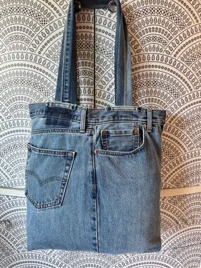 Upcycled Handmade Denim Tote Bag - excellent high quality craftsmanship